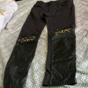 Black cat stretch pants